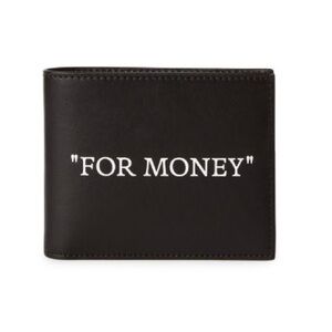 Off-White Bi-Fold Black “For Money” Wallet NWT MSRP: $435